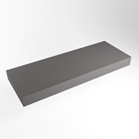 TOP 51 Dark Grey vrijhangende solid surface module / planchet 141cm. Rand 12cm hoog. Blad geschikt voor waskom.