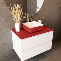 TOP 51 Fire solid surface Waschtischplatten 80cm. Blattdicke 0,9cm. Top passend für Abdeckplatte | Waschbecken.