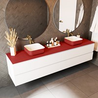 TOP 51 Fire solid surface Plan de travail 220cm. Épaisseur 0,9cm. Adapté pour le plan de travail | vasque À poser.
