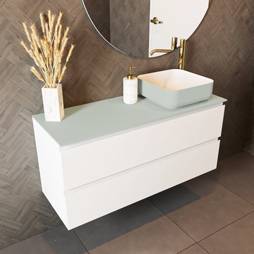 TOP 41 Greey solid surface Plan de travail 111cm. Épaisseur 0,9cm. Adapté pour le plan de travail | vasque À poser.