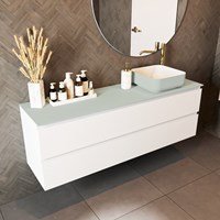 TOP 41 Greey solid surface Waschtischplatten 151cm. Blattdicke 0,9cm. Top passend für Abdeckplatte | Waschbecken.