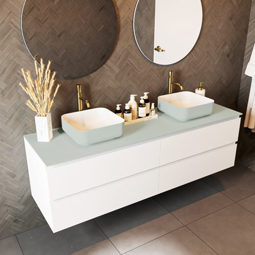 TOP 51 Greey solid surface Plan de travail 171cm. Épaisseur 0,9cm. Adapté pour le plan de travail | vasque À poser.