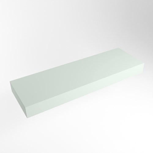 TOP 23 Greey vrijhangende solid surface module / planchet 131cm. Rand 12cm hoog. Blad geschikt voor waskom.