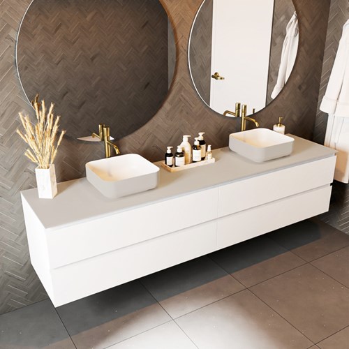 TOP 51 Linen solid surface Plan de travail 221cm. Épaisseur 0,9cm. Adapté pour le plan de travail | vasque À poser.