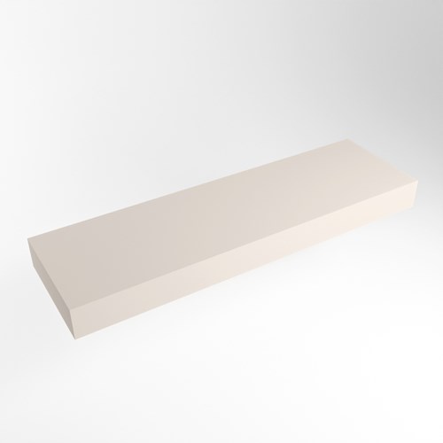 TOP 30 Linen vrijhangende solid surface module / planchet 140cm. Rand 12cm hoog. Blad geschikt voor waskom.