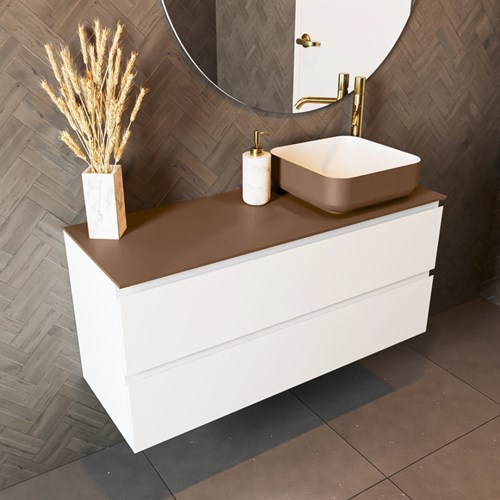 TOP 41 Rust solid surface Waschtischplatten 111cm. Blattdicke 0,9cm. Top passend für Abdeckplatte | Waschbecken.
