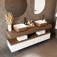 TOP 30 Rust freihngendes solid surface Waschtischplatten 161cm. Blattdicke 12cm. Blatt geeignet fr Waschbecken.-2