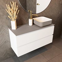 TOP 41 Smoke solid surface Waschtischplatten 101cm. Blattdicke 0,9cm. Top passend für Abdeckplatte | Waschbecken.