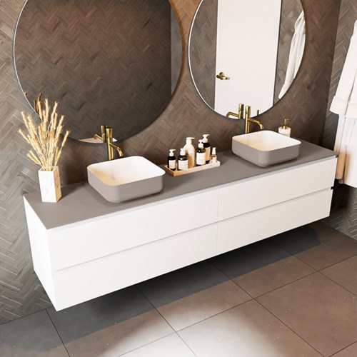 TOP 46 Smoke solid surface Plan de travail 210cm. Épaisseur 0,9cm. Adapté pour le plan de travail | vasque À poser.