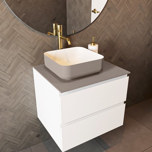 TOP 51 Smoke solid surface Waschtischplatten 60cm. Blattdicke 0,9cm. Top passend für Abdeckplatte | Waschbecken.