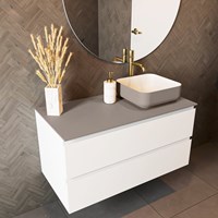 TOP 51 Smoke solid surface Waschtischplatten 100cm. Blattdicke 0,9cm. Top passend für Abdeckplatte | Waschbecken.