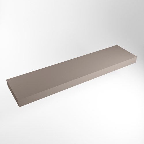 TOP 51 Smoke vrijhangende solid surface module / planchet 210cm. Rand 12cm hoog. Blad geschikt voor waskom.