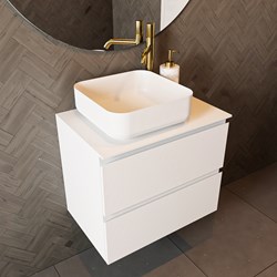 TOP 41 Talc solid surface Plan de travail 41cm. Épaisseur 0,9cm. Adapté pour le plan de travail | vasque À poser.