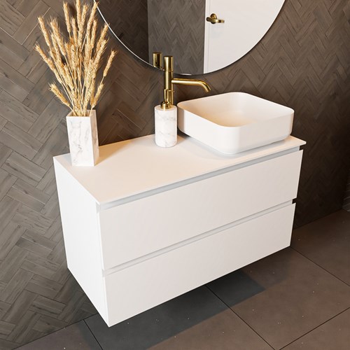 TOP 41 Talc solid surface Waschtischplatten 90cm. Blattdicke 0,9cm. Top passend für Abdeckplatte | Waschbecken.