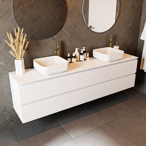 TOP 41 Talc solid surface Plan de travail 191cm. Épaisseur 0,9cm. Adapté pour le plan de travail | vasque À poser.