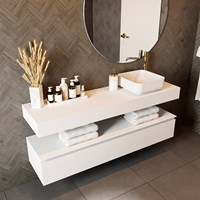 TOP 30 Talc freihngendes solid surface Waschtischplatten 151cm. Blattdicke 12cm. Blatt geeignet fr Waschbecken.-2