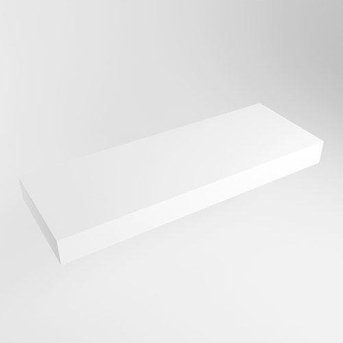 TOP 46 Talc vrijhangende solid surface module / planchet 130cm. Rand 12cm hoog. Blad geschikt voor waskom.