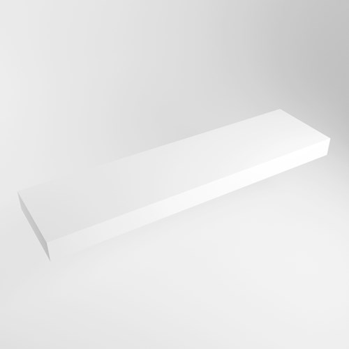 TOP 46 Talc vrijhangende solid surface module / planchet 180cm. Rand 12cm hoog. Blad geschikt voor waskom.