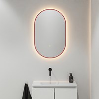 MONDIAZ GLOW Spiegel oval 45x90cm Fire. Bewegungssensor LED-Beleuchtung rundum.