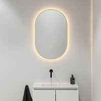 MONDIAZ GLOW miroir Oval 45x90cm Oro. Éclairage LED avec détecteur de mouvement tout autour.