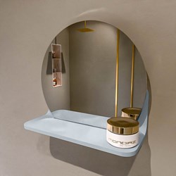 MONDIAZ SPOT spiegel rond Ø30cm met Spiegelplanchet kleur Clay.