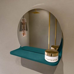 MONDIAZ SPOT mirror round Ø30cm with mirror shelf color Smag.