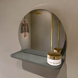 MONDIAZ SPOT spiegel rond Ø30cm met Spiegelplanchet kleur Smoke.