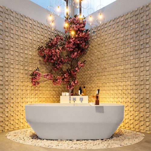 STONE vrijstaand bad 170x75cm kleur Talc / Talc