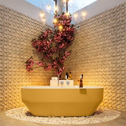 STONE baignoire autoportante 170x75cm couleur Ocher / Talc.