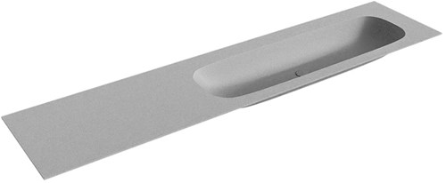 STOR Large Plata Lavabo incasso solid surface 201cm. Posizione lavabo Destra.