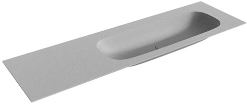 STOR Medium Plata Einbauwaschbecken aus solid surface (mineralwerkstoff) 160cm. Waschbeckenposition Rechts.