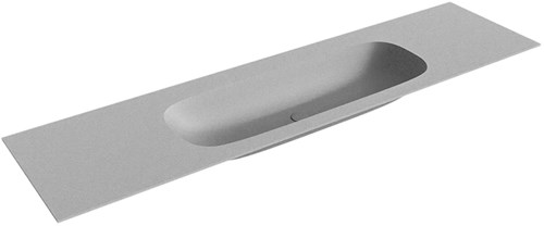 STOR Medium Plata Einbauwaschbecken aus solid surface (mineralwerkstoff) 180cm. Waschbeckenposition Mittig.