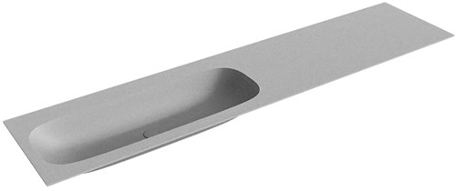 STOR Medium Plata Inset / Built-in Basin solid surface 201cm. Position basin Left.
