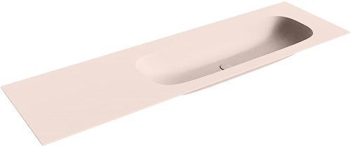 STOR Medium Rosee solid surface inbouw wastafel 160cm. Positie wasbak Rechts.