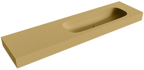 STOR MEDIUM Oro freihängend Waschtisch aus solid surface (mineralwerkstoff) 181cm. Waschbeckenposition Rechts rand 12cm hoch.