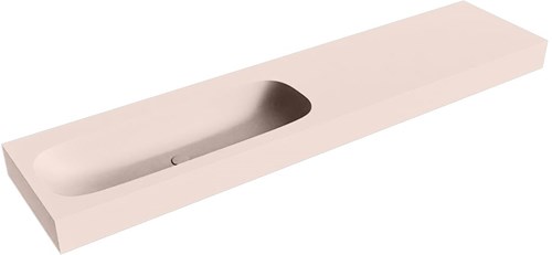 STOR MEDIUM Rosee Lavabo sospeso à parete solid surface 200cm. Posizione lavabo Links bordo 12cm.