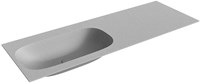 STOR Small Plata Inset / Built-in Basin solid surface 130cm. Position basin Left.