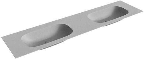 STOR Small Plata Lavabo incasso solid surface 191cm. Posizione lavabo Doppio.