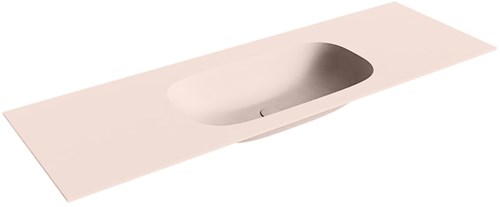 STOR Small Rosee Lavabo encastré solid surface 141cm. Position lavabo Centrée.