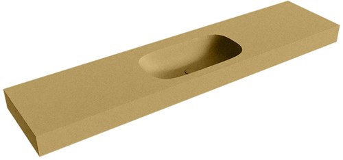 STOR Small Oro Lavabo suspendido de solid surface 201cm. Posición del fregadero Centro borde de 12cm de alto.