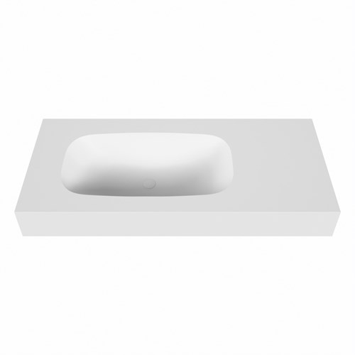 STOR SMALL Talc Wall-Hung Basin solid surface 100cm. Position basin Left rim 12cm.-2