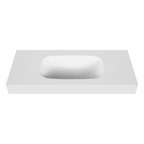 STOR SMALL Talc Lavabo sospeso à parete solid surface 111cm. Posizione lavabo Mittig bordo 12cm.-2