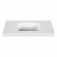 STOR SMALL Talc vrijhangende solid surface wastafel 121cm. Positie wasbak Midden. Rand 12cm hoog.-2