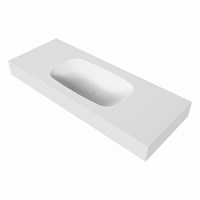 STOR SMALL Talc vrijhangende solid surface wastafel 121cm. Positie wasbak Midden. Rand 12cm hoog.-3