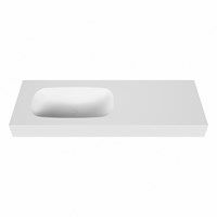 STOR SMALL Talc Lavabo sospeso à parete solid surface 130cm. Posizione lavabo Links bordo 12cm.-2