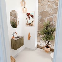 JOYA-DLUX 50cm toiletmeubel kleur Dusk. Wastafel FAYE positie Midden Zonder kraangat kleur Oza.
