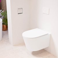 LAVIE Wall hung toilet single fire rimless deep flush Talc. Toilet seat with quick-release & softclose Talc.