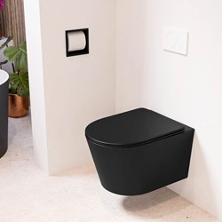 LAVIE WC suspendu single fire sans bride chasse d´eau profonde Urban. Abattant déclipsable avec fermeture douce Urban.