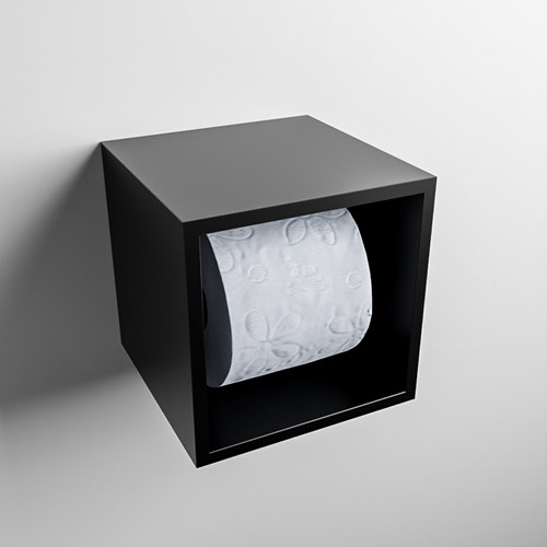 EASY Portarrollos CUBE 160 solid surface 16x16cm color Urban. Apto para instalación empotrada y sobreponer.