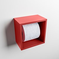 Easy Toiletrolhouder CUBE 160 solid surface 16x16cm kleur Fire. Geschikt voor op en inbouw.-2